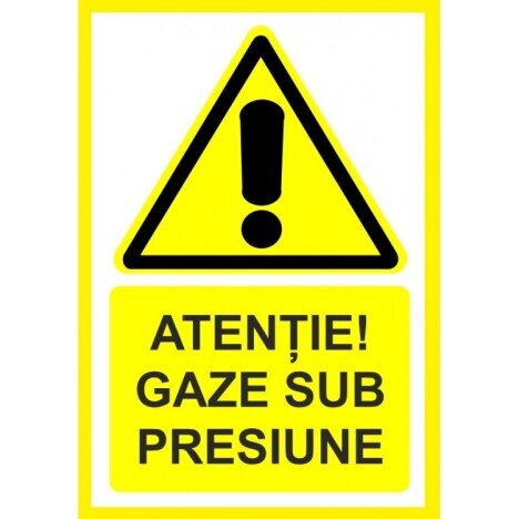 Placuta atentie gaze sub presiune